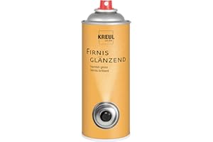 KREUL 823400 - Firnis glänzend, 400 ml Spraydose, sehr elastischer Schlussfirnis, erhöht die Haltbarkeit gegenüber äußeren Einflüssen, nicht gilbend, trocknet wasserfest, Gelb