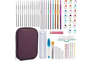 NAMOON Crochet Hook Set, Crochet Hooks Ergonomic with Storage Case, Crochet Hooks Sets for Beginners with Hand Sewing Needles, 60 Pcs Crochet Needles Set for Craft Art and Arthritic Hands
