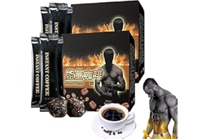 XEBULAR Men's Energy Coffee - Black Maca Powder Organic, Black Maca Men's Energy Coffee, Instant Maca Coffee for Men, Energy Supplements, Increase Energy & Strength (2 Box)