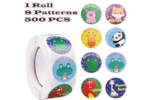 Mistree Naklejki Nagradzane Dla Dzieci, 500 Szt. Naklejki Zwierząt Dla Dzieci, Uczniów, 1 Rolka, Papier, Nauczyciele Używają W Klasie