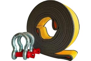 MUYUNXI XIAOLONG 15T Sangle De Remorquage Épaississement Heavy Duty Ceinture 4x4 for La Voiture SUV Véhicule Yacht Agricole avec 2 Crochets Sécurité 5 6m(Size:15T 6m)