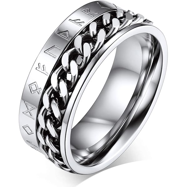 Anello Uomo In Acciaio Oro Con Occhio Di Tigre Naturale - Taglie 7-15, Stile Art Deco - Foto 2