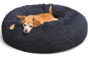 LUOJINYI - Cuccia morbida per cani di taglia grande, media e piccola, lavabile, con fondo antiscivolo, rotonda, 70 cm, colore: blu navy