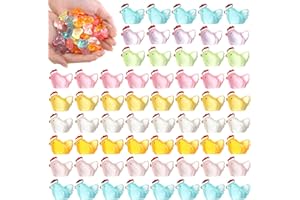 Lyellfe 120 Pack Mini Resin Chicken, Cute Animals Miniature Figures, Colorful Tiny Chicken Cake Topper for DIY Project, Garden, Dollhouse, Aquarium Decor, Glow at Night
