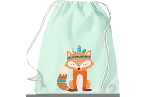 Kleckerliese Turnbeutel Schule Kindergarten mit Tiermotiv Fuchs Tiere Indianer Kinder Rucksack Tasche