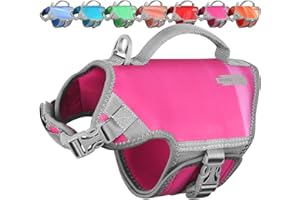 VIVAGLORY Veste de Flottaison en Néoprène pour Chien, Gilet de Sauvetage Confortable et Durable, Idéal pour la Natation et Les Activités Nautiques, Haute Flottabilité, XS, Rose Framboise
