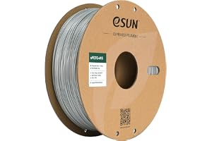 eSUN PETG Filament 1.75mm, Materiał do Szybkich Drukarek 3D (High-Speed), Dokładność +/- 0.03mm, Szpula 1KG (2.2 LBS), Srebrny (Silver) | PETG filament do drukarki 3D, dokładność pomiaru +/- 0,03 mm, szpula 1 kg, prędkość PETG
