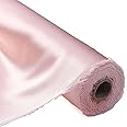 100% Pure Mulberry Silk Fabric 114cm Width 16m/m Charmeuse Stain Silk by 2 metre for Pajamas,Shirt or DIY Crafts(Light Pink)