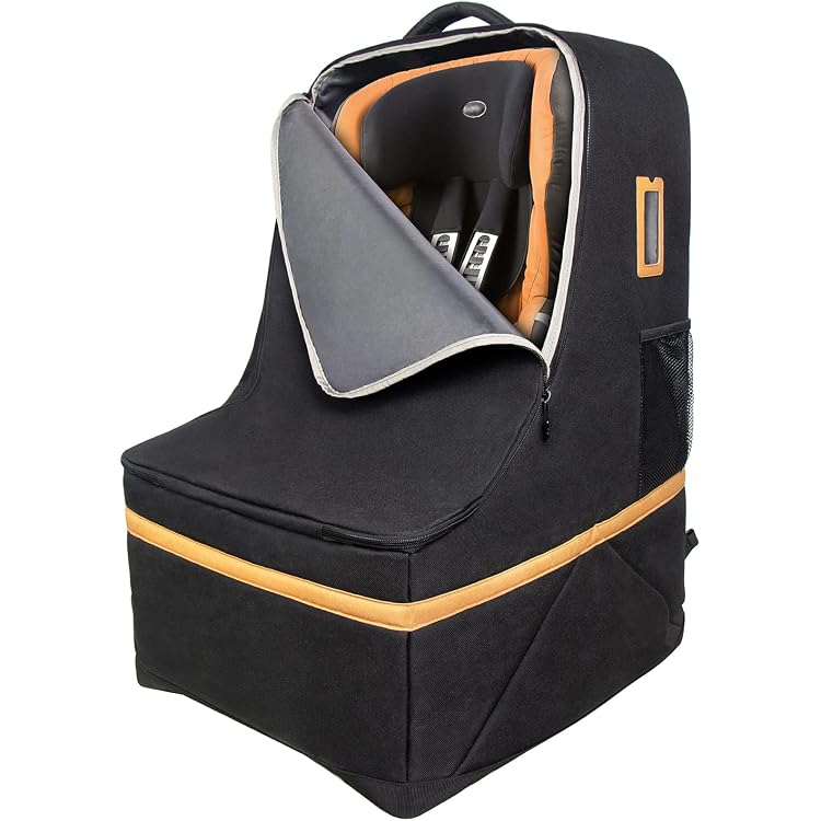 Sac De Voyage Pour Siège D'appoint Avion - Nylon Résistant, étiquette Nominative, Poche Avant, Sangle Réglable (40x24x43 Cm)