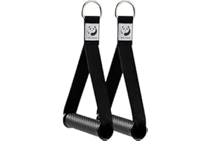 Slim Panda 2 Stück Einhandgriff, Latzug Griff für fitnessbänder Set, ideal für Workout am Seilzug, kabelzugstation oder Kraftturm, Übung…