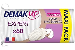 Demak'Up Expert Ovales Cotons à Démaquiller - Visage et Yeux - 100% Fibres de Coton Naturelles - 68 Cotons