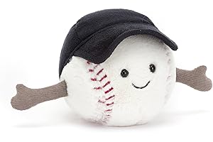 JELLYCAT Jelly Cat Béisbol deportivo divertido – Altura: 10 cm x L: 10 cm