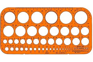 GRAPHOPLEX STANDARDGRAPH Trace cercles pairs/impairs Orange Transparent GXST1315F