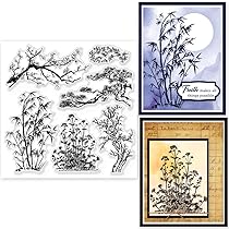 GLOBLELAND Timbri Trasparenti In Silicone – Parole Francesi E Ghirlanda Di Piante Per Scrapbooking - 2