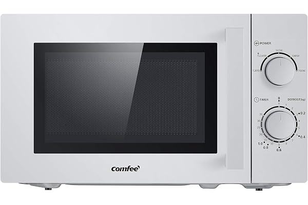 Comfee CMSN 20 si Micro-ondes, 5 niveaux de puissance, Éclairage intérieur, Dégivrage facile, Easy Degivrage, Plateau rotatif à 360 °, 20 L/700 W, Mécanique, Argent