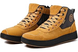 ‎RIDEIRON RIDEIRON Motorradschuhe Herren Damen Motorradstiefel, rutschfeste, verstärkte verdickte Sohle, wasserdicht atmungsaktiv modisch bequem mit seitlichen Reißverschlüssen und Knöchelstütze Gelb 44