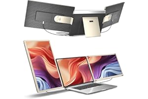 SIAVIALA Monitor portátil de 15,6" FHD 1080P, Extensor Pantalla Portati, Monitor de Viaje Ultrafino con Parlantes Extendidos y Pantalla Doble, Compatible con Laptop Screen Extender de 13 a 17,3 pulgadas