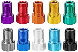 TCPENG® 10 PCS Presta to Schrader Bike Valve Adaptor, Bike Pump Adapter Converter, Rubber Inner Ring, Inflate Bike Tyre with Standard Pump or Air Compressor