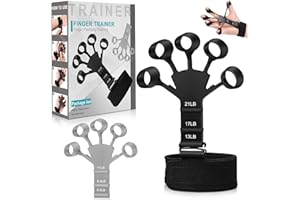‎SHUNFAJI Finger Extensor Exerciser Handtrainer Fingertrainer 2 Stück Verstellbarer Silikon Handtrainer Unterarmtrainer Grippy Finger Trainer für Verbessert Die Funktion Und Bewegung Der Finger