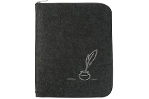 LUXDAG Porte-documents A4 avec fermeture éclair sur tout le pourtour, en feutre gris foncé (couleur au choix)