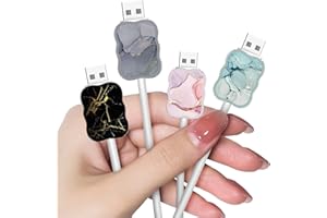 DIYGODY 4 Pièces Protege Cable Jolies Marbrures Attaque de Câble Chargeur Cord Saver, Protecteur de Câble de Chargeur de Téléphone pour Samsung Android Chargeur USB en Forme de Vague