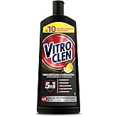 Vitroclen Limpiador Vitrocerámica e Inducción, en Crema, Desincrusta, Desengrasa y Da Brillo, Aroma Limón, 450 ml