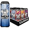 SNEAK Energy Drink Cans | Blizzard, Raspberry Lemonade, Tropikilla & Purple Storm | No Sugar. No Nasties. Just Natural Caffeine, Focus Boosting Nootropics in a Can | 500ml x 12