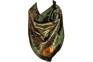 Bullahshah Florale Muster Bandana Halstuch Seide Satin Square Neck Kopf wickeln