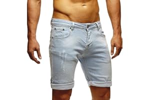 Leif Nelson Shorts Herren Kurze Hosen Männer Jeansshorts Denim Sommer Freizeithose Basic LN-1397