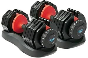 BRAINGAIN 24kg / 40kg PAIR 15 Dumbbells in 1 Weight Set Affordable Adjustable Dumbbell, Easy Safe Locking Mechanism Home Fitness Gym Equipment 2x Adjustable Dumbbell