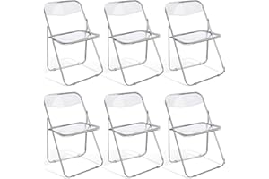 ANVOFONG Set di 6 Sedie Pieghevoli,Sedie Pieghevoli da interno Con Struttura in Metallo,Sedia Pieghevole in Materiale PP,Sedie Pieghevoli da esterno,Sedie Pieghevoli per ospiti ed eventi