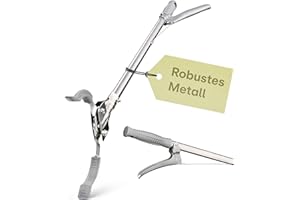 Praknu Müllzange aus Metall - Stabile und Robuste Greifzange für Müll 95cm - Ideal für Haushalt, Garten - Ergonomischer Griff - Kein Bücken notwendig