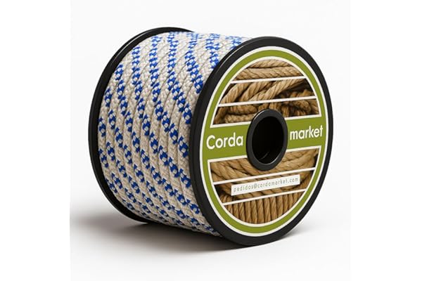 CORDAMARKET 10 mm Corde drisse, Adulte, Unisexe, Blanc, 25 m
