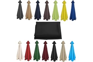 CMJYMX 2M 2.7M 3M Umbrella Replacement Parasol Canopy, UV50+, Waterproof, 6/8 Ribs Sun Umbrella Replacement Cloth Garden Canopy Cover Replacement Cover