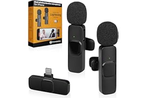 PowerDeWise Bezprzewodowy mikrofon krawatowy (podwójne oświetlenie)