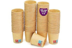 GoBeTree 100 Pappersmuggar Små 110 ml Kraft Engångsmuggar Kaffe Espresso