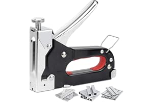 ELNLE Zszywacz do drewna, zszywacz ręczny z 3000 zszywkami, zestaw 3 w 1, wydajny zszywacz do drewna z usuwaczem zszywek, regulowana siła strzału dla entuzjastów stolarstwa