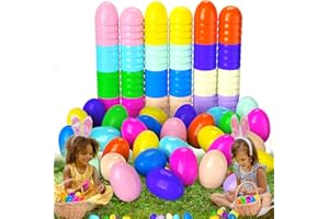 ZEIHOO Oeufs de Pâques Colorés, Oeufs de Pâques en Plastique, Oeufs de Pâques a Remplir, Oeufs en Plastique Remplissables, Chasse aux œufs de Paques, Oeufs de Pâques Decor, Enfants Cadeaux de Fete (48 Pcs)