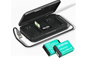 CITYORK LP-E17 zestaw ładowarek, akumulator 1800 mAh (2 sztuki) i ładowarka USB do szybkiego ładowania, do Canon EOS RP, R10, Rebel T6i, T7i, T8i, T6s, SL2, SL3, EOS M3, M5, M6, 200D, 77D, 750D, 760D,