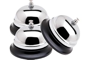 MAOXINTEK Timbre de Recepción Timbre de Mesa Campana Clasico de Acero para Llamadas Bell para Hotel, Bar, Escuelas, Restaurantes, Hospitales (3pack)
