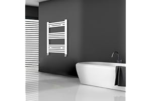 AICA SANITARIOS S.L Aica Sanitarios Blanco Radiador Toallero de Agua, Calentador de baño, Calienta Toallas Rápidamente (770x550 mm)