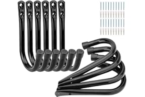 pipabiba Lot de 10 crochets de rangement robustes en J pour rangement d'outils de jardin (14,5 cm x 8,8 cm)