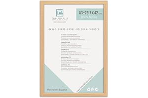 Enmarkalia Marco poster A3 (29,7 x 42 cm), Color Madera (moldura de 30x15mm)
