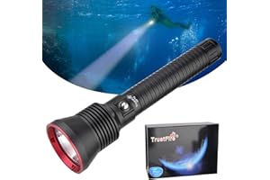 TrustFire DF70 Scuba Diving Torch 3200 Lumen Diving Flashlight Waterproof Dive Lights 70m Underwater LED Flashlight White Submersible Lights with Battery and Charger