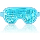 NEWGO Light Blue: Eye Mask Sleeping Reusable Gel Beads Eye Mask For Hot Cold Therapy, Pain Relief Mask And Eye Pillow For Puf