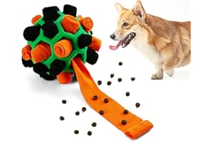 Tesytto Schnüffelball für Hunde Interaktives Hundespielzeug Ermutigen Natürliche Nahrungsfähigkeit Slow Food Training Bissresistenter Welpe Spielen Tragbare Hunde Intelligenzspielzeug(Urlaub Schwarz)