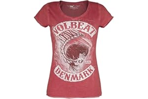 Volbeat Denmark Frauen T-Shirt rot Band-Merch, Bands