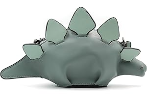 QiMing Dinosaur Shoulder Purses,PU Stegosaurus CrossBody Bag for Girl Women