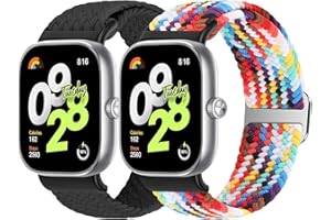 Janpso Correas trenzadas compatibles con Xiaomi Redmi Watch 4/5/Xiaomi Band 8 Pro/9 Pro, pulsera de repuesto de nailon elástico ajustable para Mi Band 9 Pro/8 Pro/Redmi Watch 4