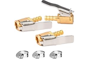 Profiwoab Lot de 3 valves de voiture en laiton 1/4'' Air Chuck - Raccord pneumatique - Pour pneu - Pour voiture - Pour valve à air comprimé